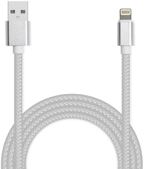 Дата-кабель USB с разъемом 8-pin для Apple 2м, Jet.A JA-DC44 2А белый в оплетке