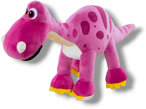 Мягкая игрушка Динозаврик пятнистый розовый 30 см