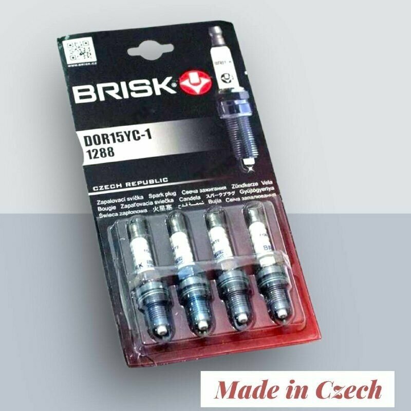 BRISK DOR15YC1J Свеча компл. (4шт) для а/м ВАЗ 2112 инжектор 16 клапанный SUPER FORTE BRISK DOR15YC-1-J