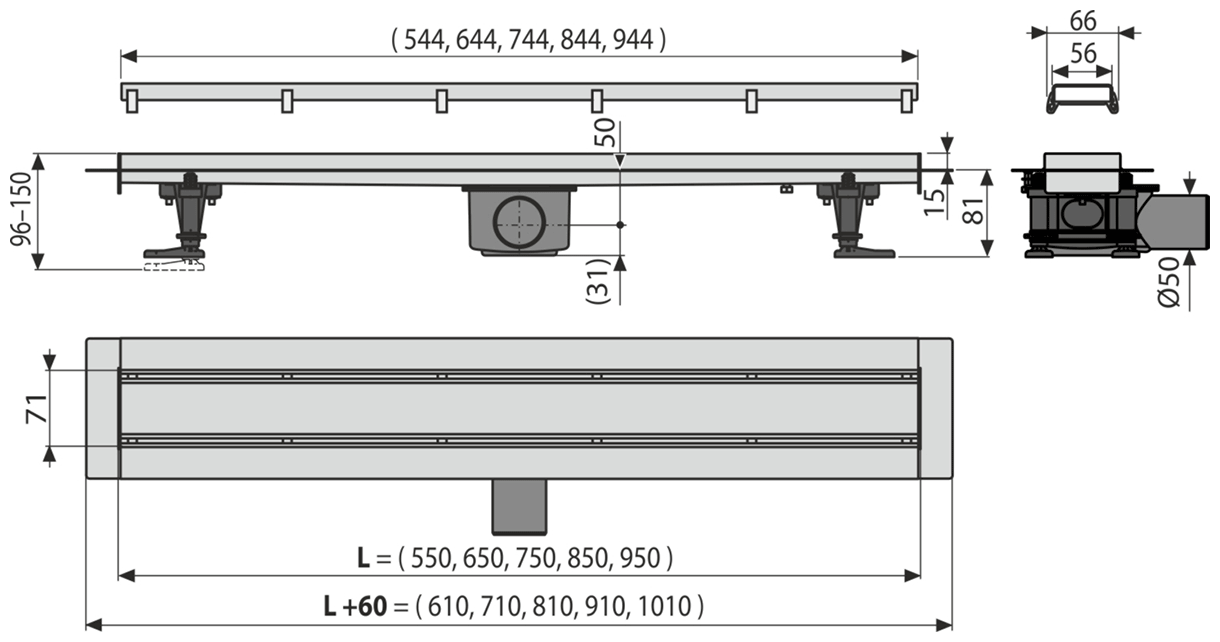 Душевой лоток AlcaPlast APZ13-DOUBLE9-750 - фотография № 3