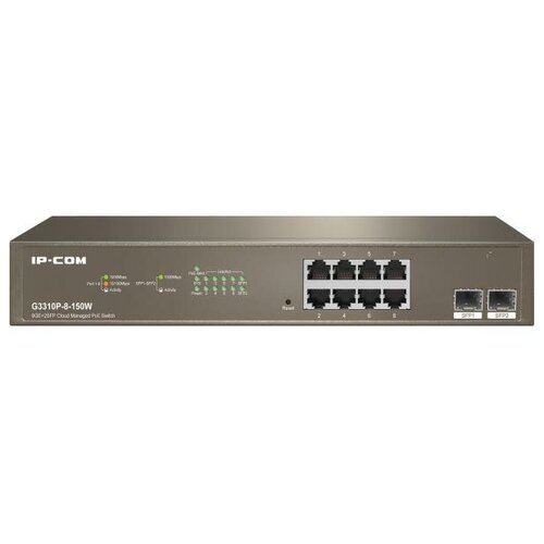 коммутатор 8port 1000m poe g1110p 8 150w ip com Коммутатор 8GE/2SFP POE MANAGED G3310P-8-150W IP-COM