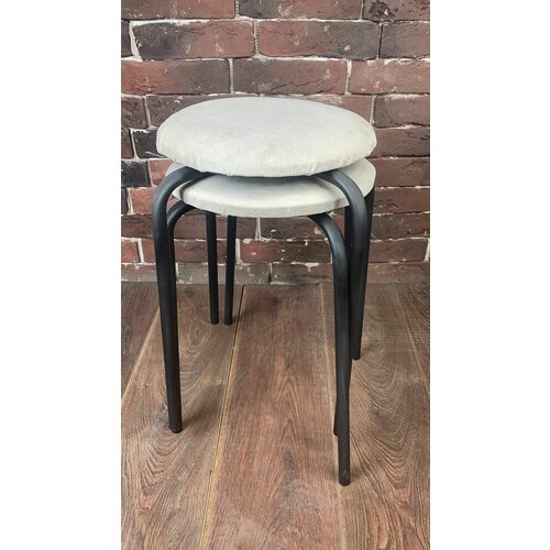 Табуретка, табурет для кухни. Велюр Молочный 2 шт Круглый