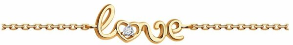 Браслет SOKOLOV Diamonds из золота с бриллиантом 1050262, размер 17 см
