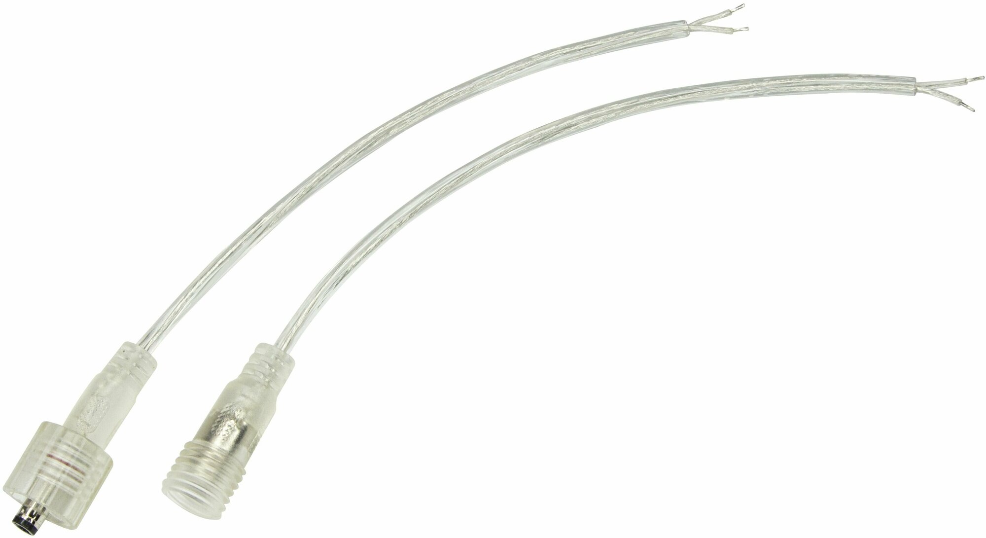Соединительный кабель (2pin) герметичный (IP67) 2х0.35мм2 прозрачный REXANT