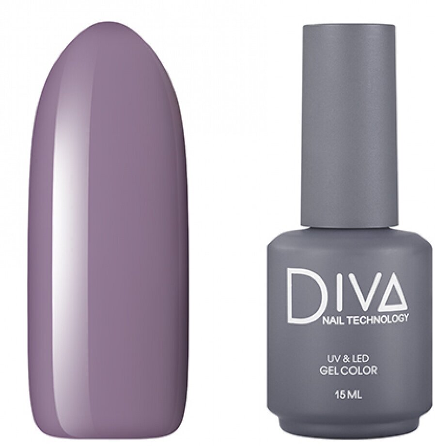 Гель-лак для ногтей Diva Nail Technology плотный, светлый, насыщенный, сиреневый, 15 мл