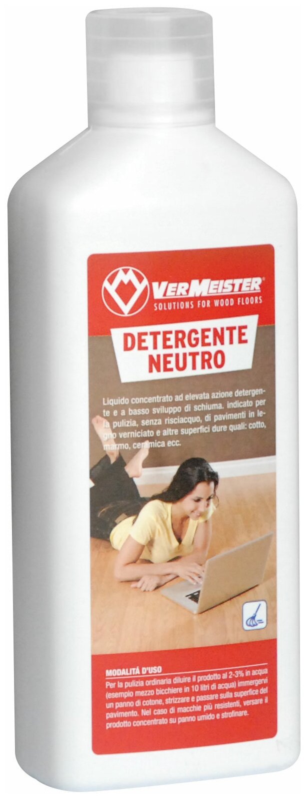 Моющее средство для лакированных полов Detergente neutro Vermeister, 1 л, 700 г
