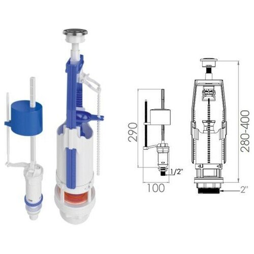 Сливная арматура для унитаза AV ENGINEERING (AVE129700E) сливная арматура для бачка унитаза с нижней подводкой ganzer ab01