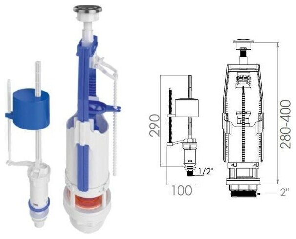 фото Сливная арматура для унитаза AV ENGINEERING (AVE129700E)