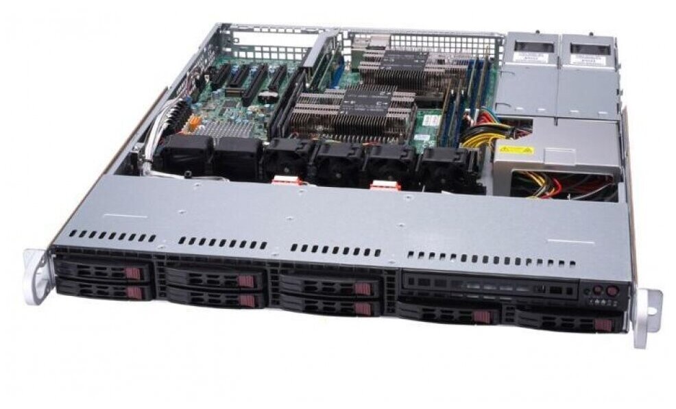 Сервер Supermicro SuperServer 1029P-MTR без процессора/без ОЗУ/без накопителей/количество отсеков 2.5" hot swap: 8/LAN 1 Гбит/c