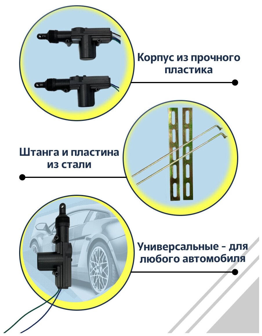 Активатор дверного замка / Привод центрального замка 2  с креплениями для авто