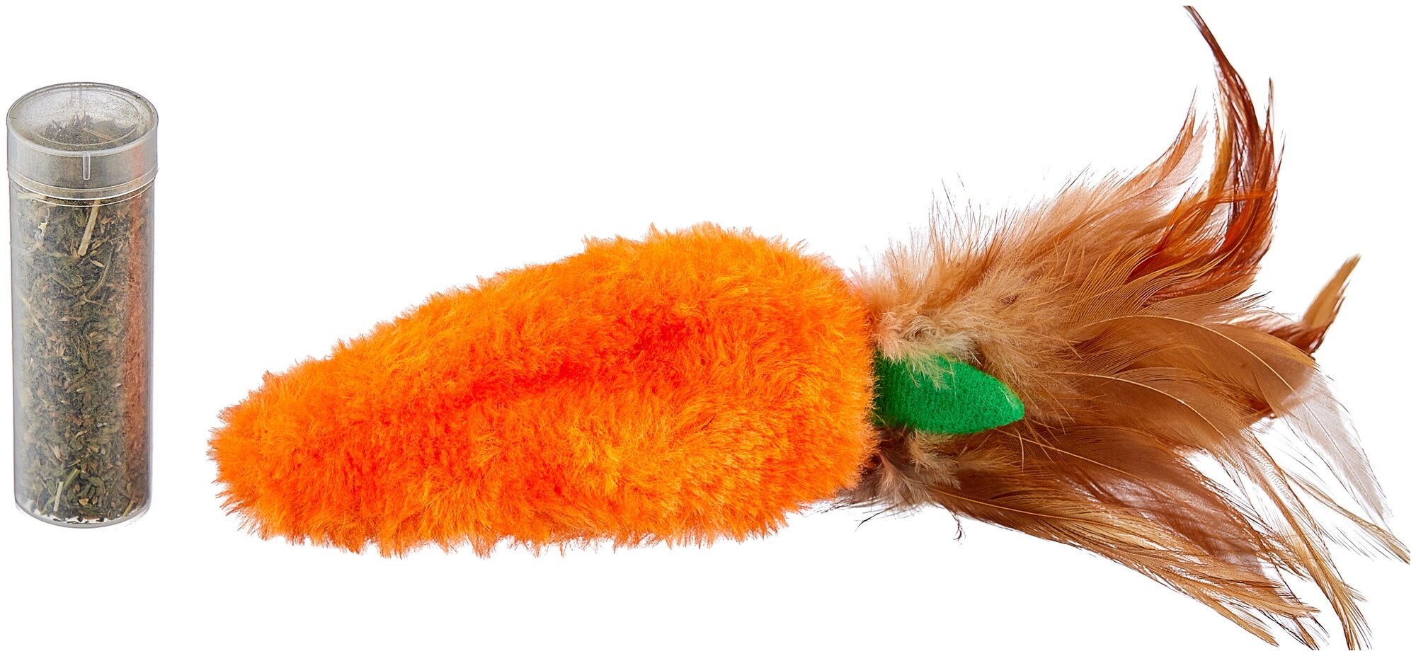 Kong игрушка "Морковь" с тубой кошачьей мяты для кошек - фотография № 2