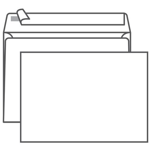 Конверт C5, Ряжская печатная фабрика, 162*229мм, б/подсказа, б/окна, отр. лента