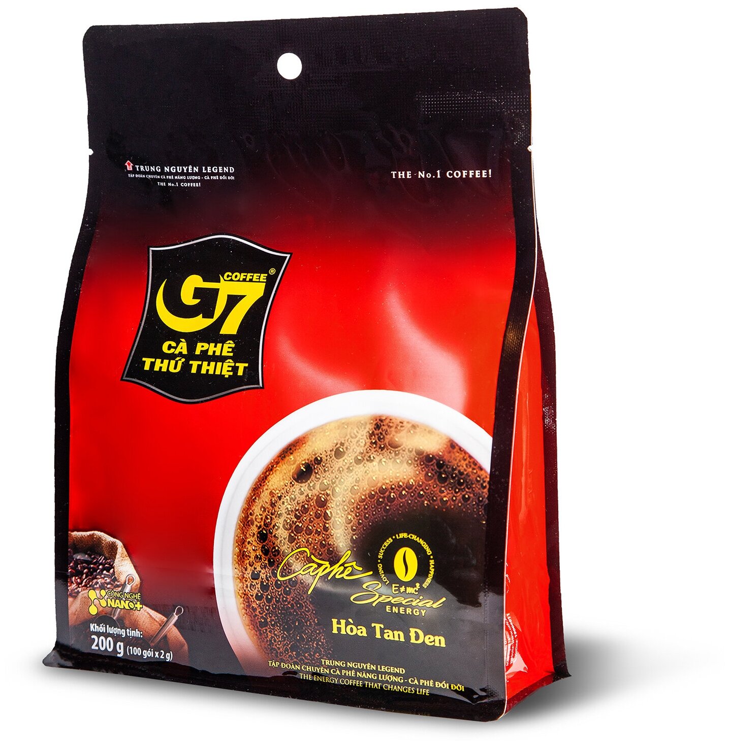 Кофе растворимый Трунг нгуен (Trung Nguyen) G7 черный кофе в пакетиках (100 шт.), 200 г