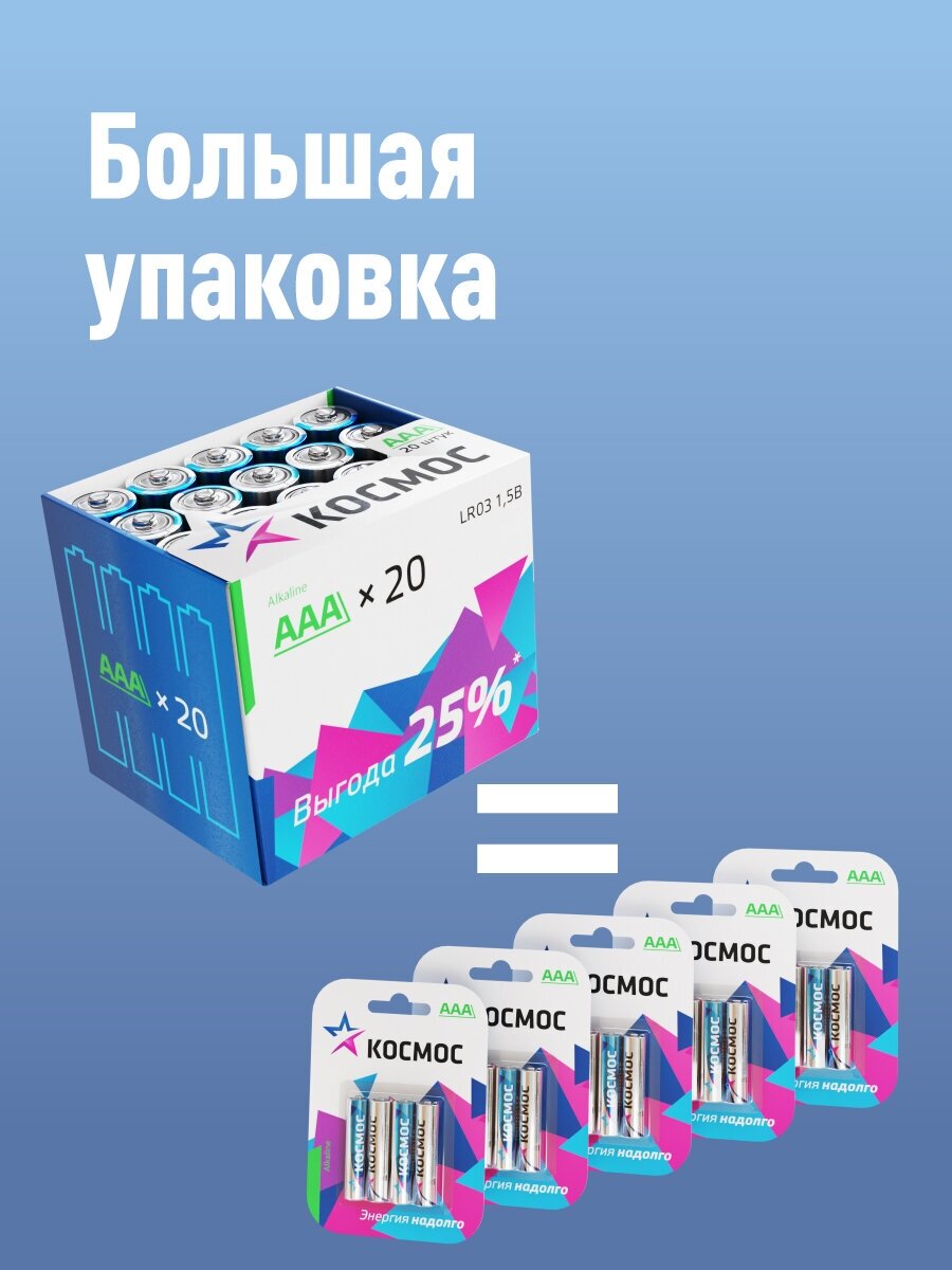 Батарейка КОСМОС LR03 Basic