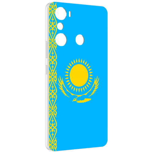 Чехол MyPads флаг Казахстана-1 для Infinix Hot 20i задняя-панель-накладка-бампер