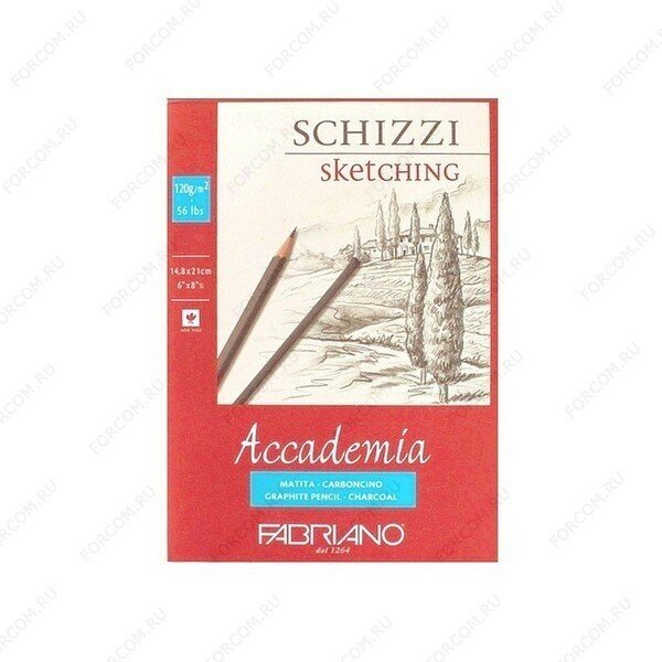 Альбом Fabriano Accademia Schizzi Sketching для рисования, 14.8x21см, 120г/м2, 50л, склейка по короткой стороне (Fabriano 41121421)