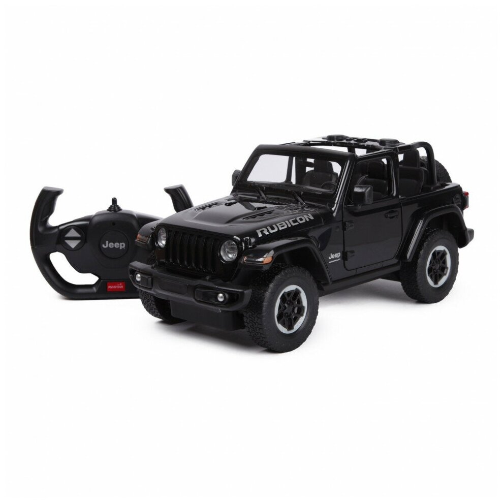 Машинка на радиоуправлении Rastar Jeep Wrangler JL (арт.79400) 1:14 30см двери открываются черная