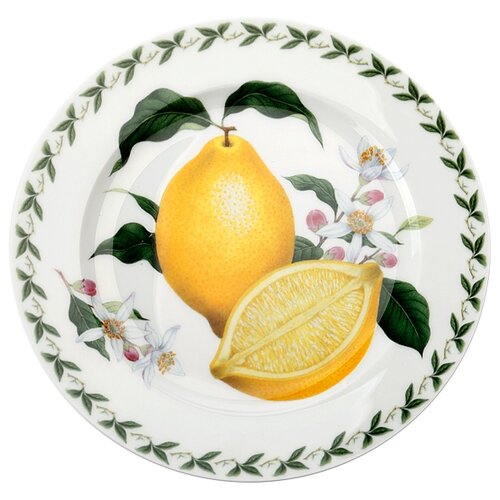 фото Тарелка лимон серия фруктовый сад maxwell & williams mw637-pb8208 20см костяной фарфор