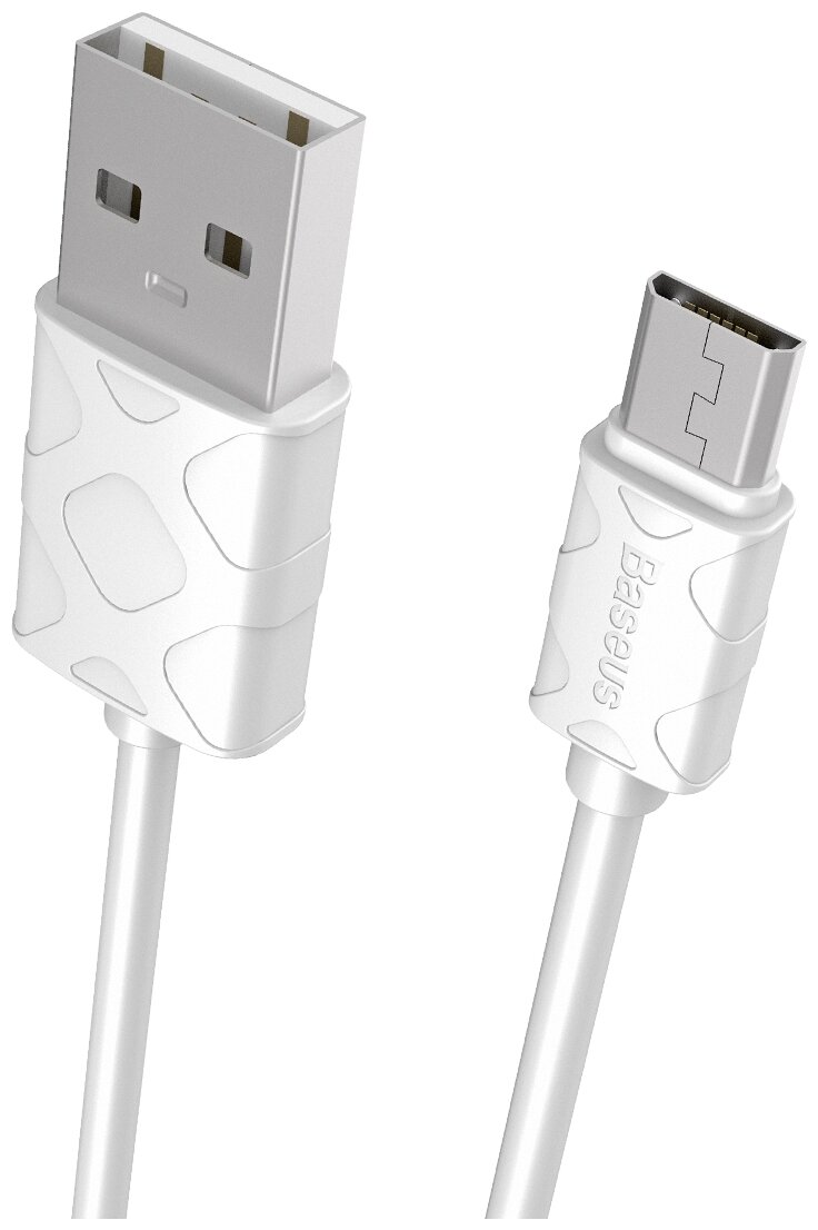 Кабель Baseus Yaven Lighting cable USB to Micro USB 1 м, цвет Белый (CAMUN-02)