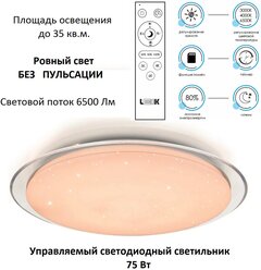 Накладной светодиодный светильник (управляемая люстра) Leek 75W Galaxy (Saturn)