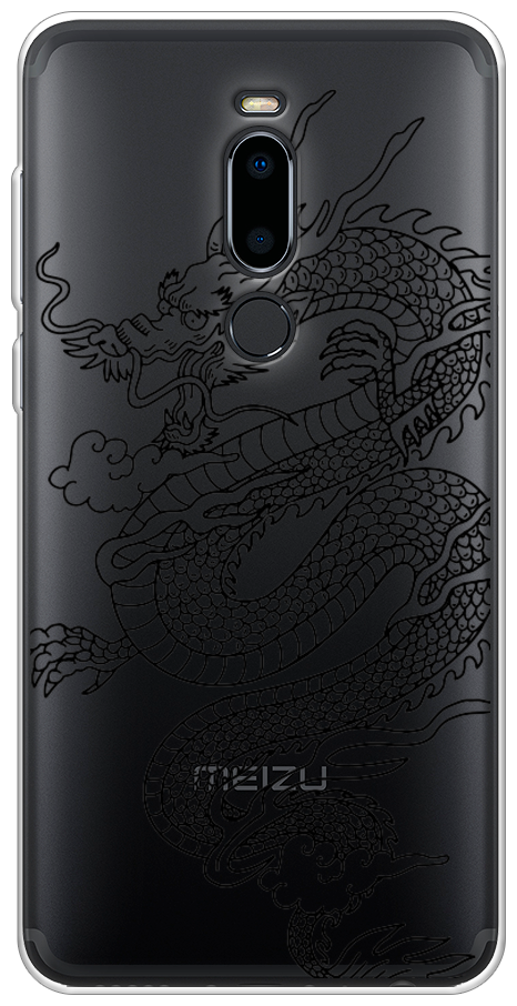 Силиконовый чехол на Meizu M8 / Мейзу М8 "Большой китайский дракон", прозрачный