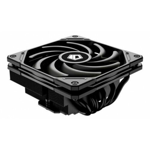 Кулер ID-COOLING IS-55 BLACK LGA1700/1200/115X/AM5/AM4 низкопрофильный высота 55mm (27шт/кор, TDP 125W, PWM, 5 тепл. трубок + медная база, FAN 120mm, ч вентилятор для процессора id cooling is 27i lga1700 1200 115x низкопрофильный высота 27mm tdp 75w pwm 2 тепл трубки медная база fan 80mm box