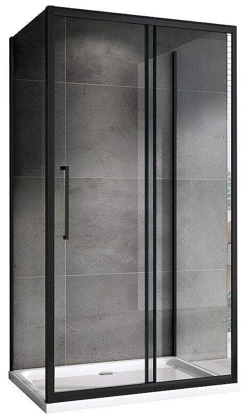 Душевой уголок ABBER Schwarzer Diamant AG30140BH-S80B-S80B черный - фото №1
