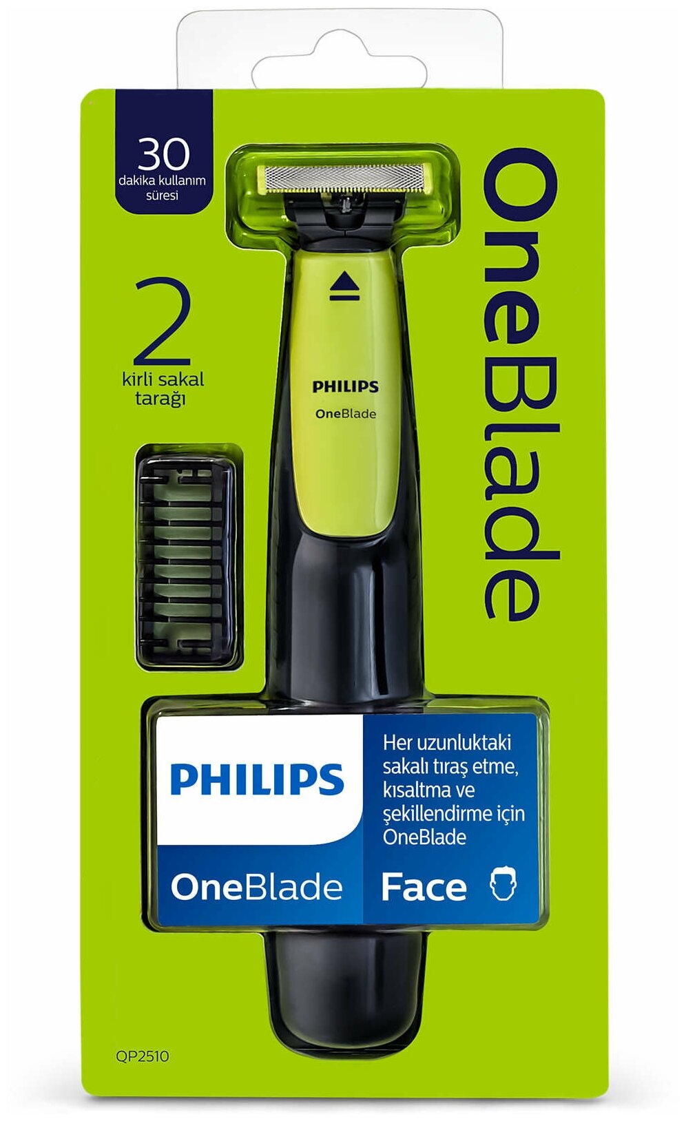 Триммер Philips OneBlade QP2510/11, черный/салатовый - фотография № 9