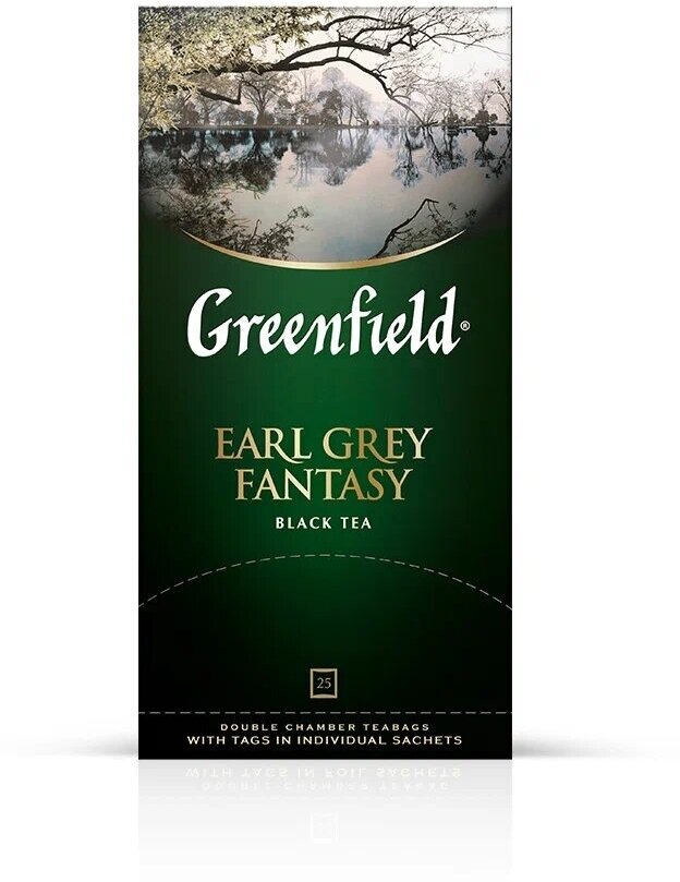 Чай черный Greenfield Earl Grey Fantasy, в пакетиках, 2 г × 25 шт.