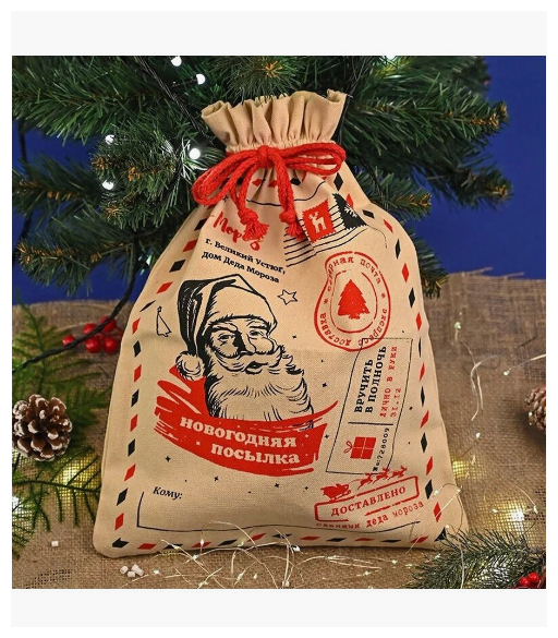 Новогодний подарочный мешок "Дед Мороз", 30*40 см