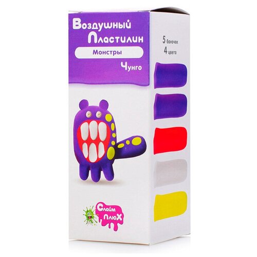 Набор для творчества Воздушный Пластилин 5 цветов Монстры 