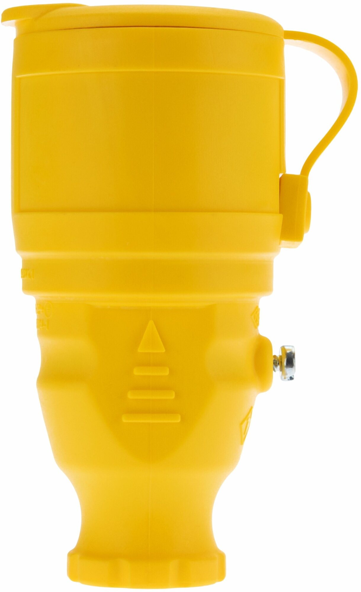 штепсельная розетка с заземлением 16а переносная с крышкой, ip44(каучук) желтая, rexant, 111-122 - фото №7