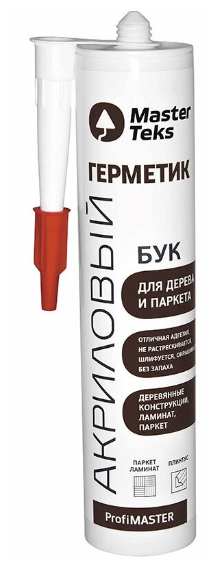 фото Герметик акриловый MASTERTEKS PM для дерева 290мл дуб, арт.9610090/9612895
