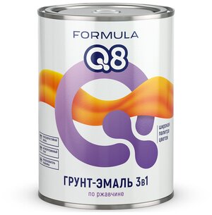 Грунт-эмаль по ржавчине Formula Q8 3 в 1, матовая, 0,9 кг, красно-коричневая