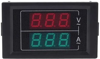 Цифровой вольтметр-амперметр с двойным дисплеем, панель измерителя тока и напряжения для автомобиля.