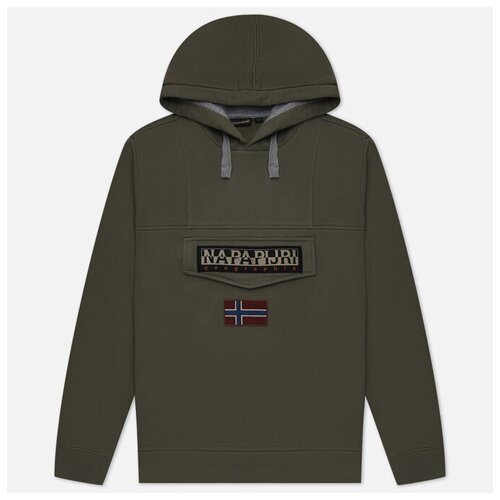 Мужская толстовка Napapijri Burgee Winter Hoodie оливковый, Размер XL