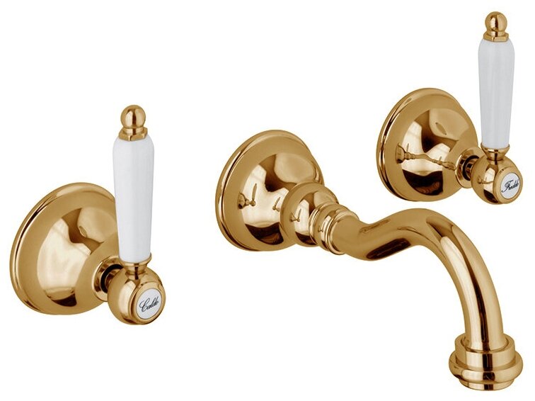 Смеситель для раковины Webert Dorian DO750404 Бронза/белый