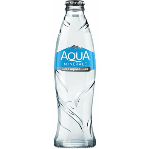 Квант продажи 12 ед. Вода негазированная питьевая AQUA MINERALE 0,26 л, стеклянная бутылка