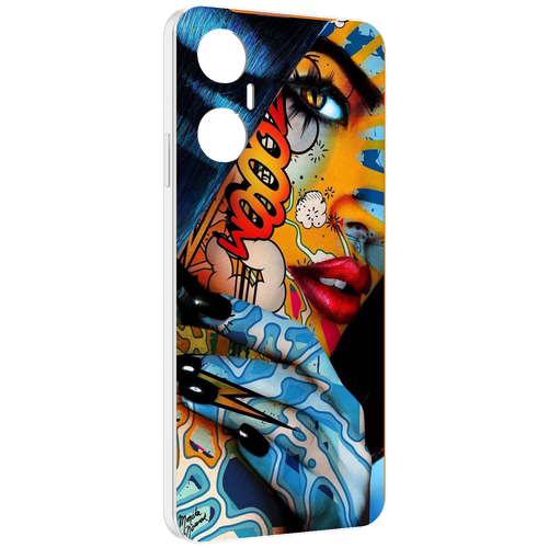 Чехол MyPads девушка разрисованная краскам иженский для Infinix Hot 20 5G задняя-панель-накладка-бампер