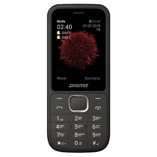 Мобильный телефон Digma Linx C240 32Mb черный 2Sim 2.4