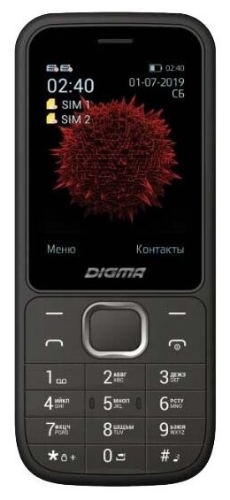 Мобильный телефон Digma Linx C240 32Mb черный 2Sim 2.4" TN 240x320 0.08Mpix