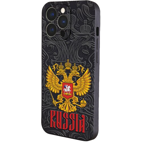 Силиконовый чехол с защитой камеры Mcover для Apple iPhone 13 Pro Max с рисунком Russia силиконовый чехол с защитой камеры mcover для apple iphone 13 pro max с рисунком matreshka from russia