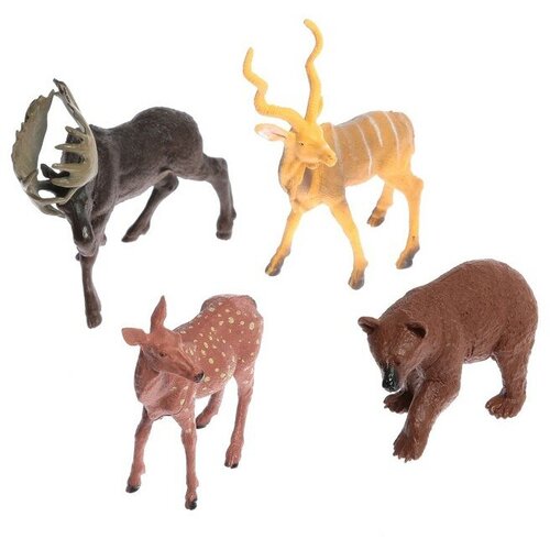 Набор животных «Лесные звери», 4 фигурки набор животных зоомир лесные звери 4 фигурки