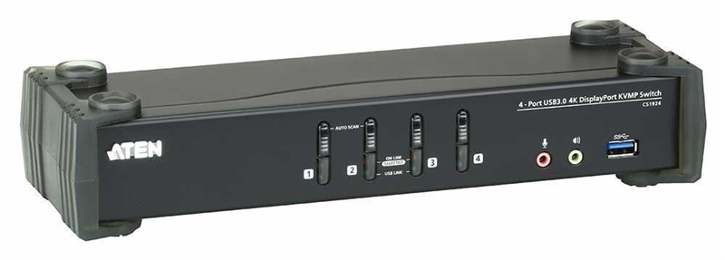 Квм переключатель ATEN 4P USB 4K DP/F. Audio KVMP/USB3.0 Switch (CS1924-AT-G)