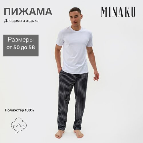 Пижама мужская MINAKU: Home collection цвет чёрный, р-р 54 6854745