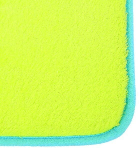 Набор ковриков для ванной и туалета Доляна «Пушистик», 2 шт: 40×50, 50×80 см, цвет зелёный - фотография № 10