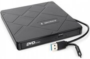Внешний DVD-привод USB 3.0 со встроенным кардридером и хабом Gembird DVD-USB-04 пластик, черный