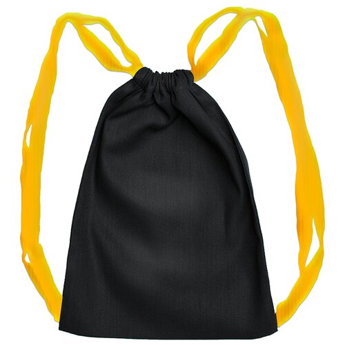Мешок для обуви / Летний легкий рюкзак LETO, черный с желтыми лямками