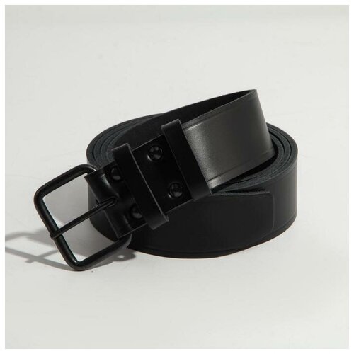 фото Ремень натуральная кожа, металл, для мужчин, длина 140 см., черный market-space