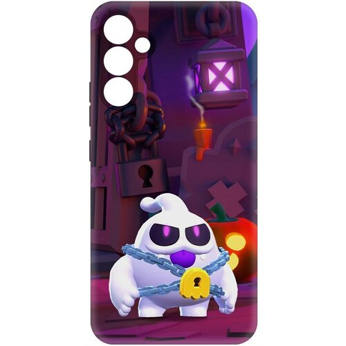 Чехол-накладка Krutoff Soft Case Brawl Stars - Призрак Скуик для Samsung Galaxy A34 5G (A346) черный